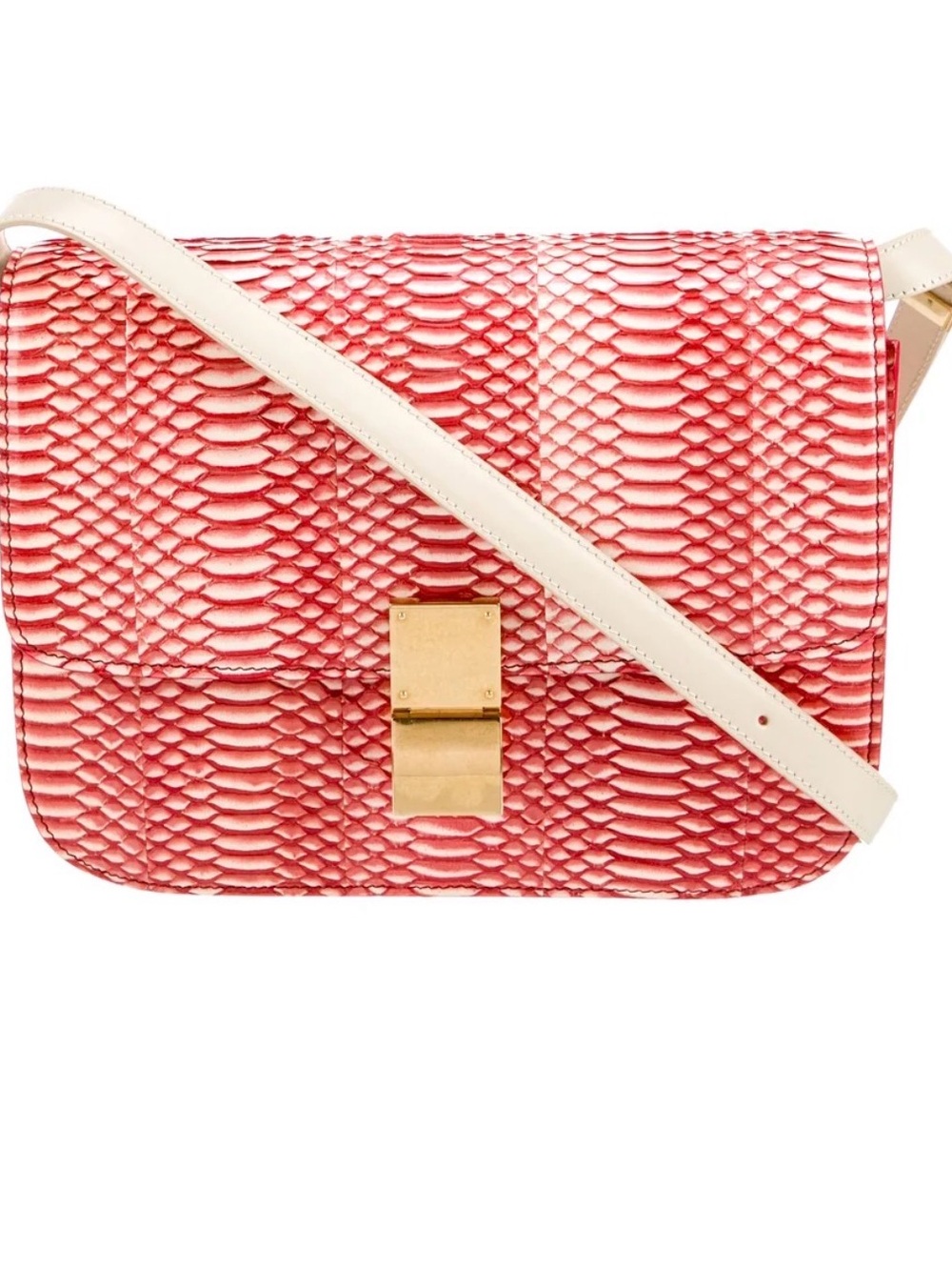 Celine Snakeskin Medium Classic Box Flap